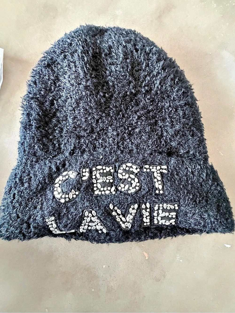 C’est La Vie Studded Black Beanie